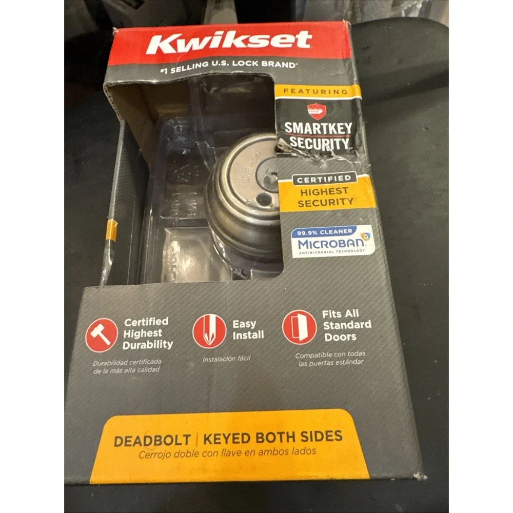 KWIKSET 985 Double Cylinder Deadbolt Satin Nickel KEYED BOTH SIDES‎ 99850-074